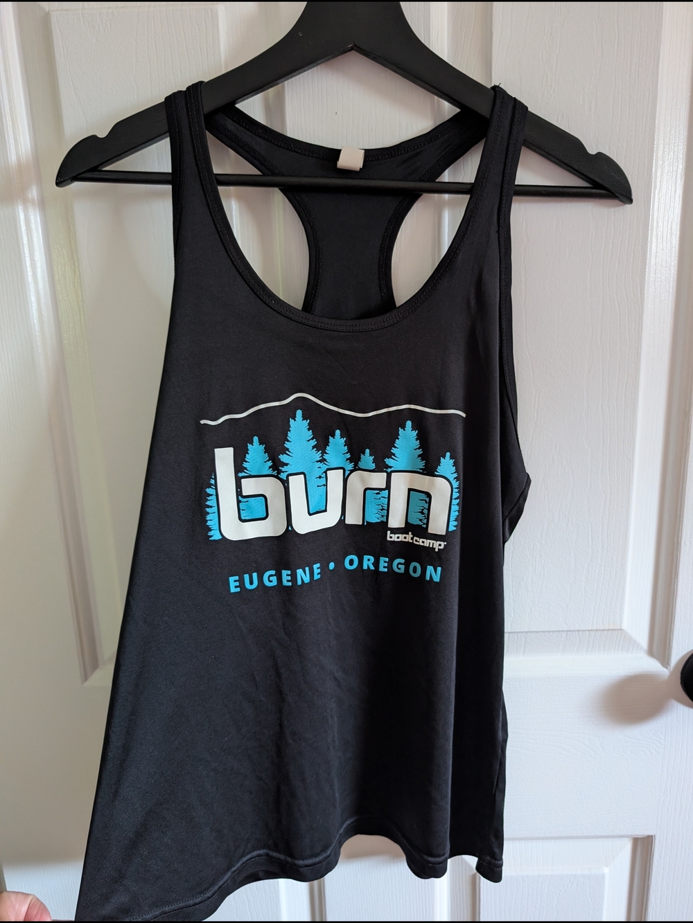 Burn Boot Camp Women's Black Racerback Tank Size Medium Eugene Oregon
